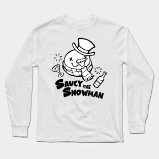 Saucy The Snowman - Black Outlined Version Long Sleeve T-Shirt